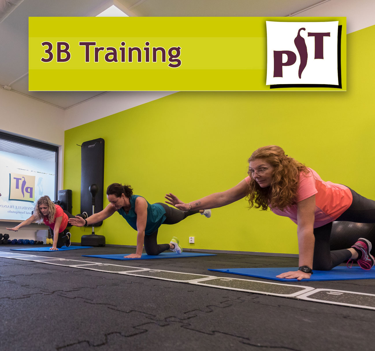 3B training staat voor buik, Billen en Benen trainen. Bij PiT-Sportief, Vlaardingen.